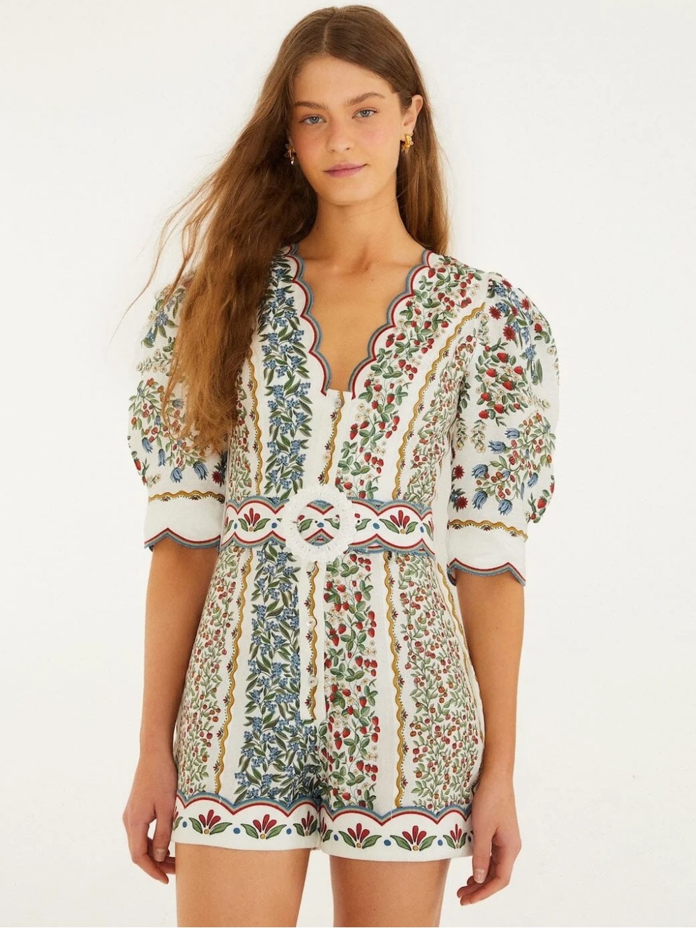 Farm Rio Floral Cut Out Romper